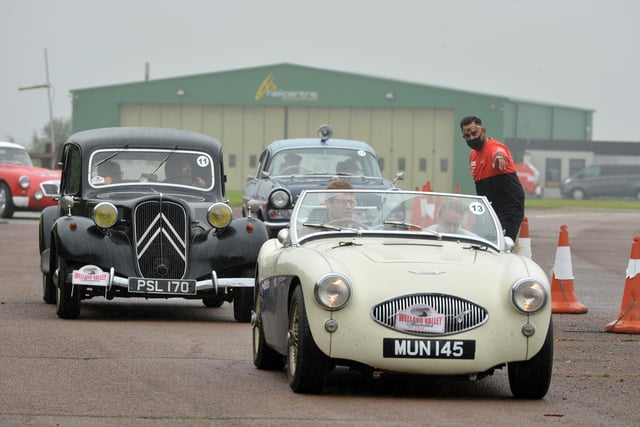 The Welland Valley Wander classic car rally sets off from Stoughton airport.