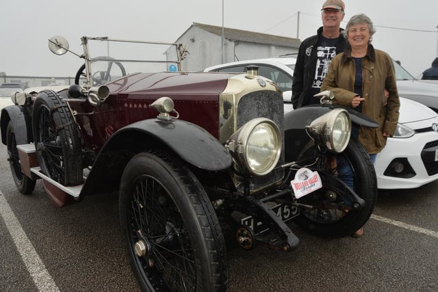 Tony and Jenny Lees with their 1920 Vauxhall HLL 30-98.