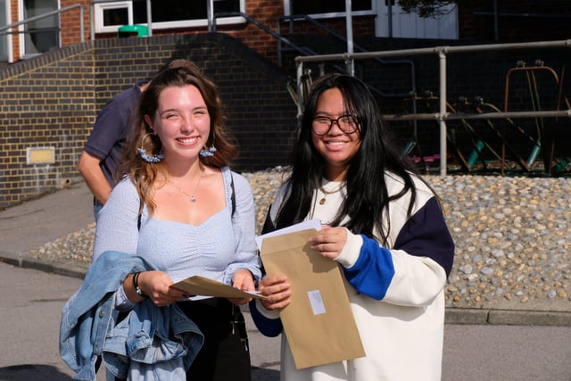 St Richard's students with their results SUS-200821-115013001