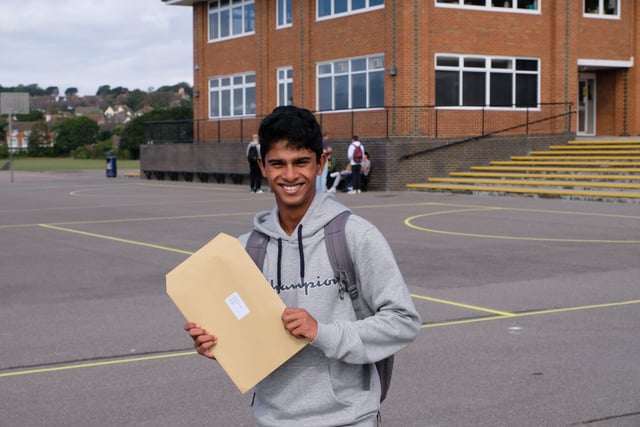 St Richard's students with their results SUS-200821-123529001