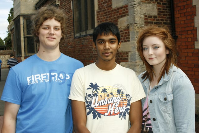 From left, Matthew Simpson, from Donington, from Zubair Rajub, from Boston, and Katie Digan, from Boston.