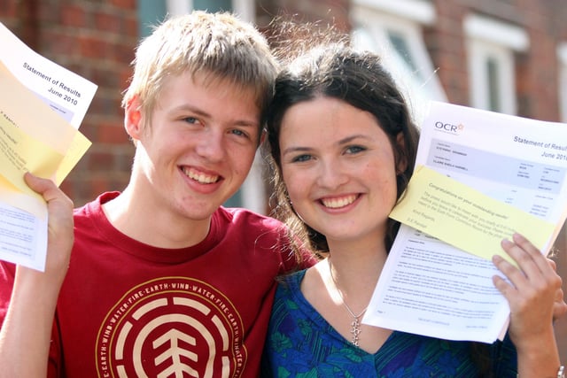 HOR 190810 Steyning 'A' Level results. Twins' success. Jon and Claire Harwell -photo by steve cobb