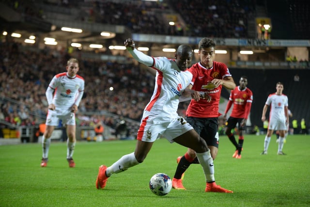 Afobe takes on the United defence