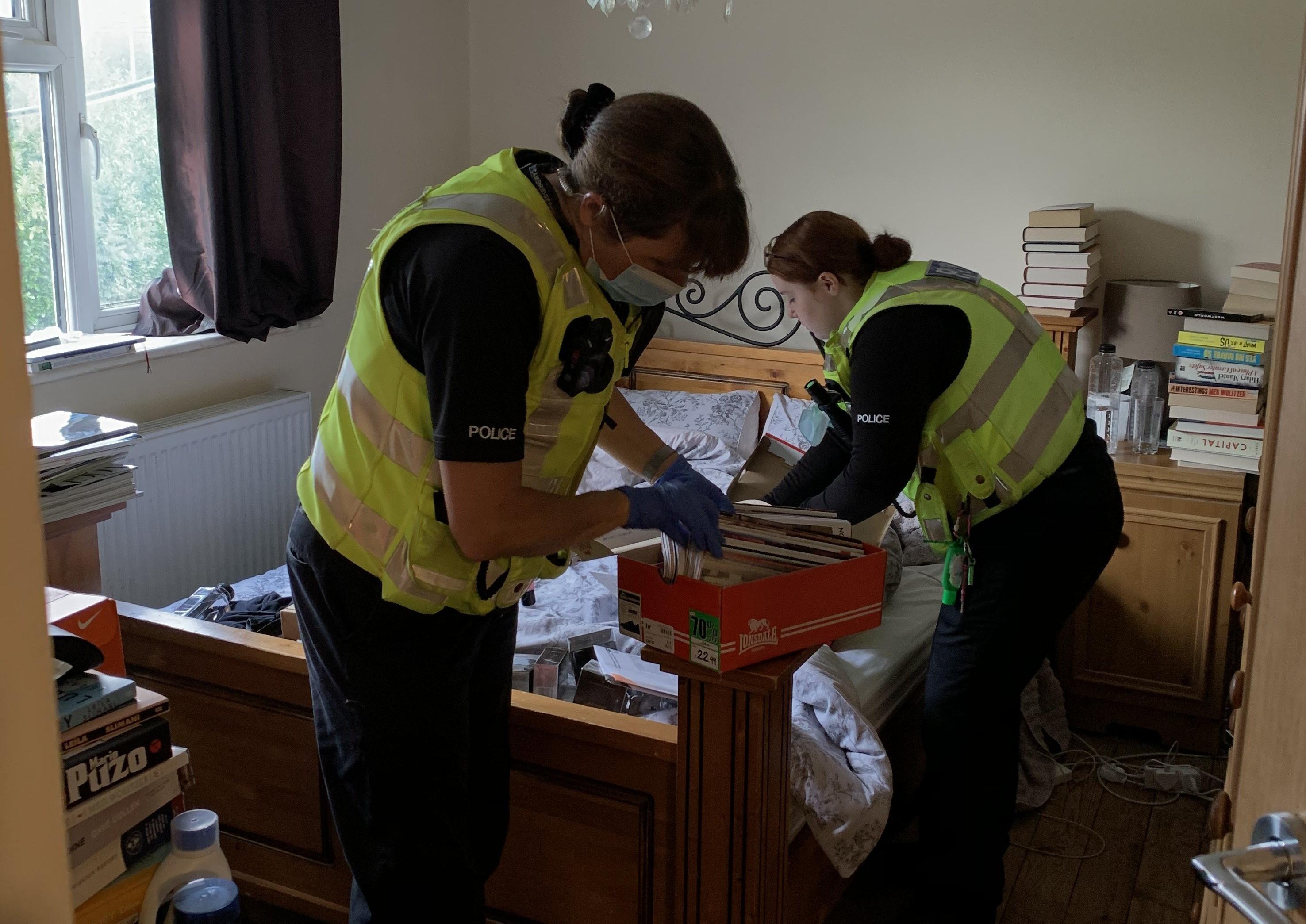 Officers carrying out the search