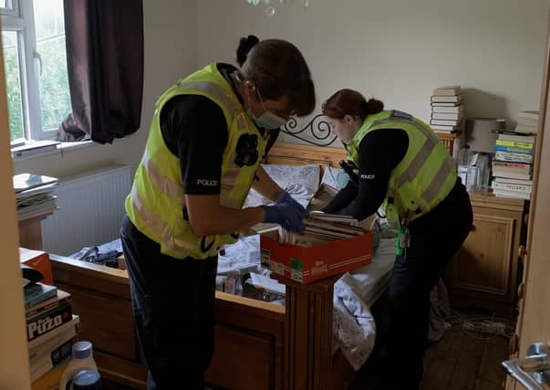 Officers carrying out the search
