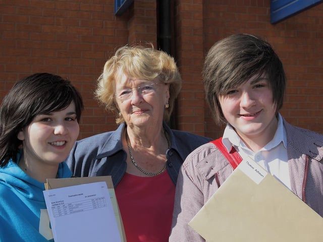 Emma Dorn, chairman of govenors Tricia Preston, and Thomas Ashmore.
