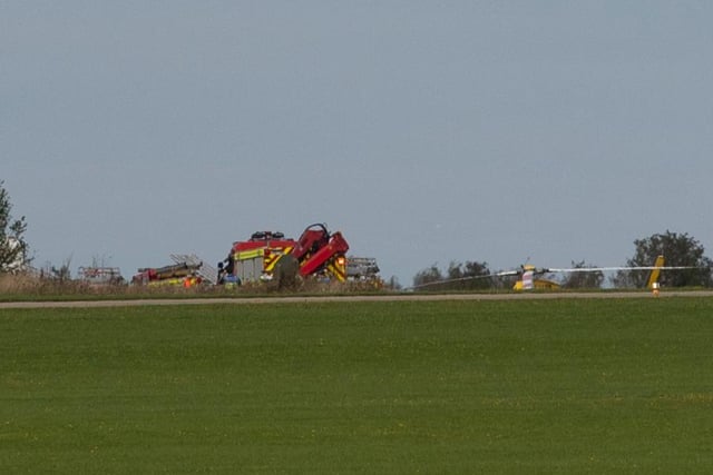 The scene of the plane crash at Sywell Aerodrome