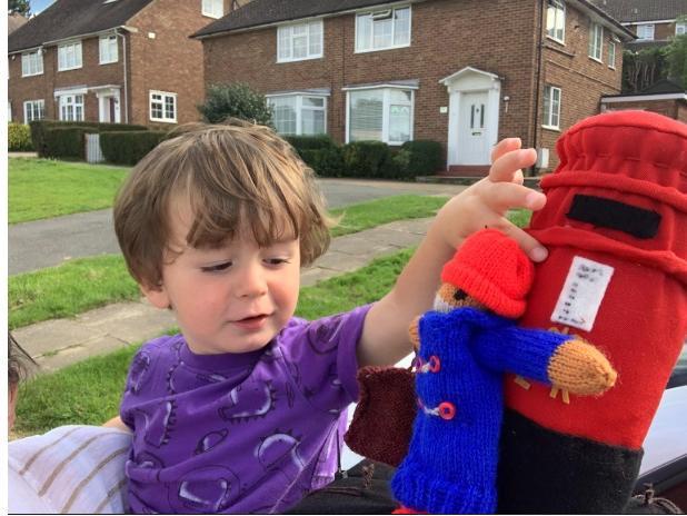 Two-year-old Finn with one of the newer toppers