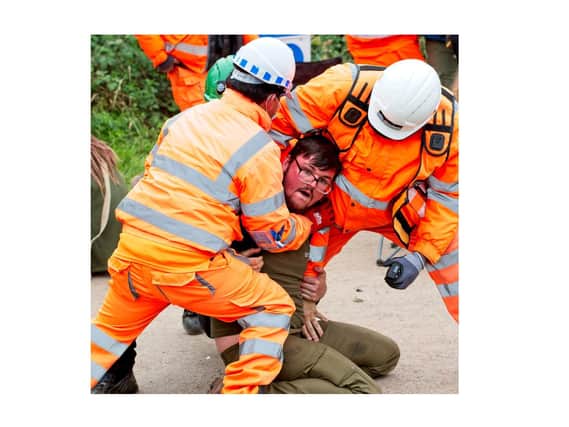 Anti-HS2 protesters clashed again with workers at the Rugby Road site near Cubbington.
