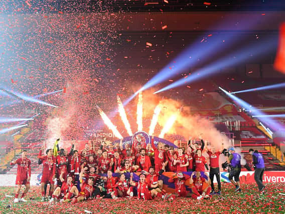 Liverpool celebrate the 19-20 title / Picture: Getty