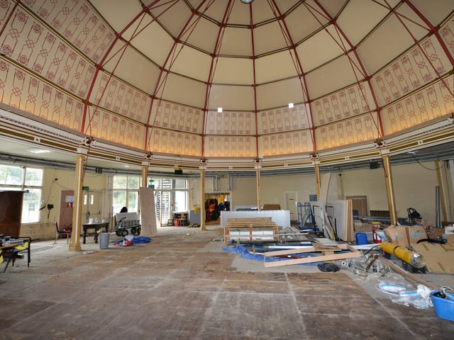 Photo showing the refurbishment work that's being carried out at the 140-year-old Winter Garden in Eastbourne. 7/9/20/ SUS-200709-142623001