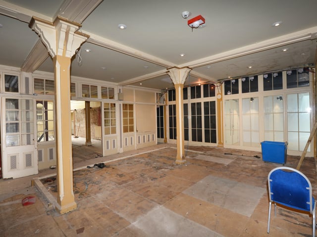 Photo showing the refurbishment work that's being carried out at the 140-year-old Winter Garden in Eastbourne. 7/9/20/ SUS-200709-142715001