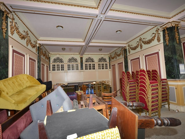 Photo showing the refurbishment work that's being carried out at the 140-year-old Winter Garden in Eastbourne. 7/9/20/ SUS-200709-142741001