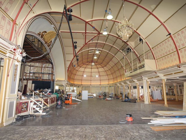Photo showing the refurbishment work that's being carried out at the 140-year-old Winter Garden in Eastbourne. 7/9/20/ SUS-200709-142325001