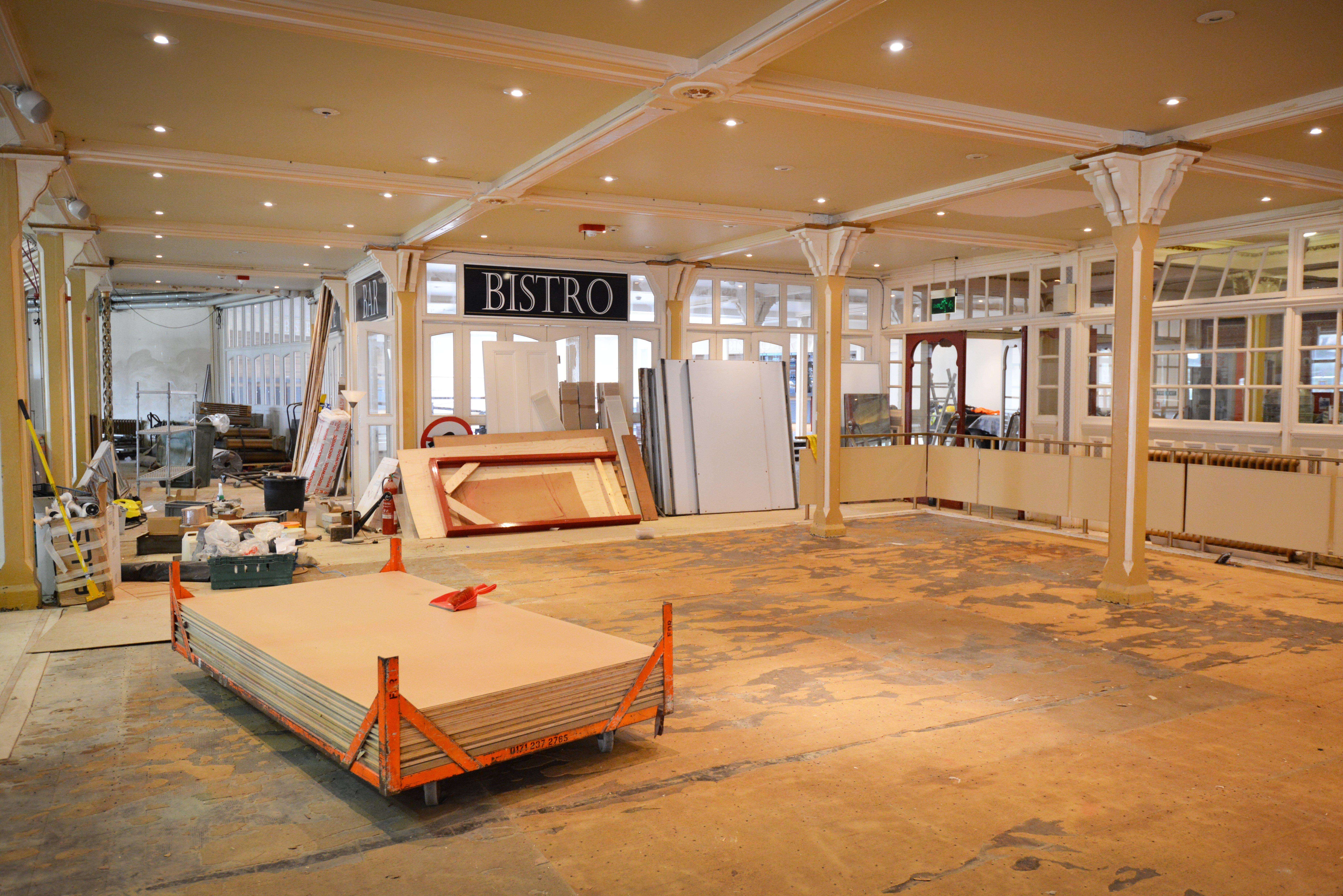 Photo showing the refurbishment work that's being carried out at the 140-year-old Winter Garden in Eastbourne. 7/9/20/ SUS-200709-142436001