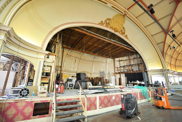 Photo showing the refurbishment work that's being carried out at the 140-year-old Winter Garden in Eastbourne. 7/9/20/ SUS-200709-142339001
