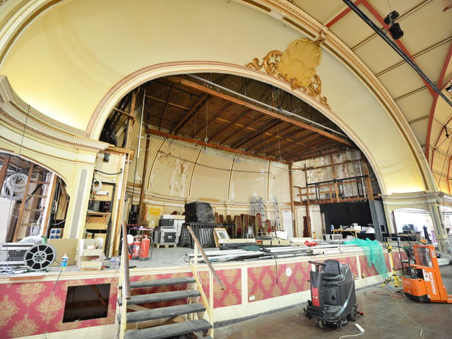 Photo showing the refurbishment work that's being carried out at the 140-year-old Winter Garden in Eastbourne. 7/9/20/ SUS-200709-142339001