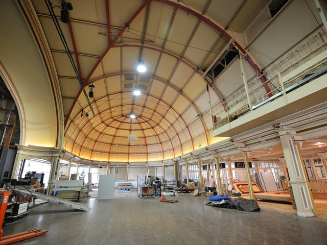 Photo showing the refurbishment work that's being carried out at the 140-year-old Winter Garden in Eastbourne. 7/9/20/ SUS-200709-142408001