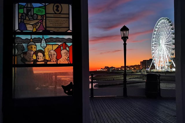 Worthing Pier has an all year round exhibition called Art on the Pier, made up of Perspex windows. This one is about Jane Austin and we love how reader Lucy Harvey Gay has captured the window along with the Worthing Observation Wheel.
