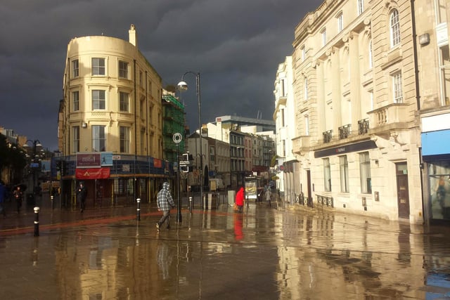 Reader Howard Ralph said: "One of Hastings town centre back in 2016. I thought it's great how I got the reflection on the street pavement and how eerily dark the clouds were that day."