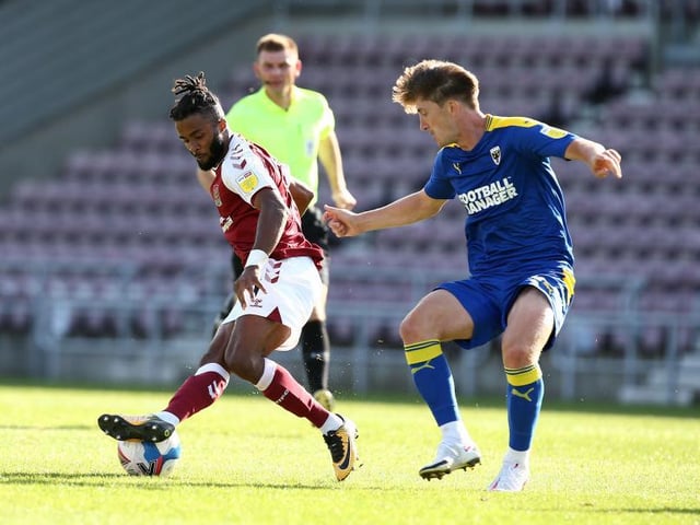 A very impressive league debut. Oozed confidence after his early goal, which was well taken. Drove at players, some nice flicks and tricks and carried the ball well to lead Cobblers up the pitch... 8 CHRON STAR MAN