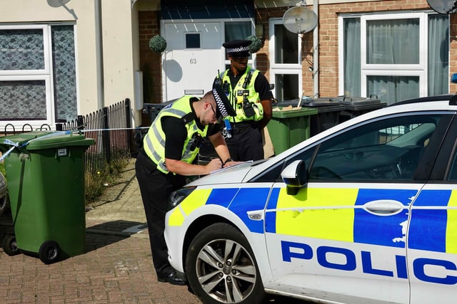Police at the house of Sarah and Scott Walker. Pic: East Anglia News Service