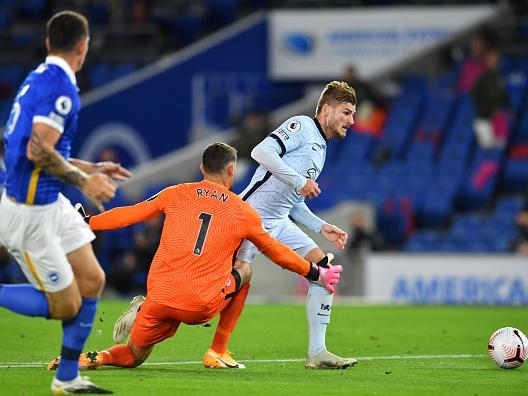 Crashed into Werner to concede the first half penalty and was sent the wrong way from the spot by Jorginho. Sharp save to deny Werner at the near post. Could do nothing with James's strike and wrong footed by a deflection for the third
