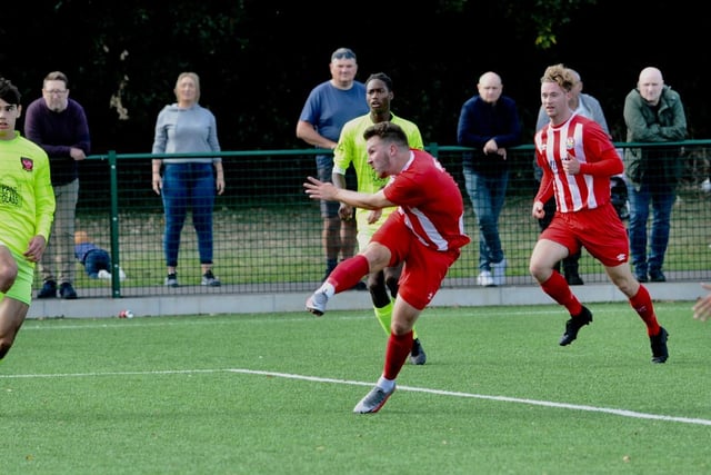 Action and goal celebrations from Steyning's win over Hanworth Villa / Picture: Stephen Goodger