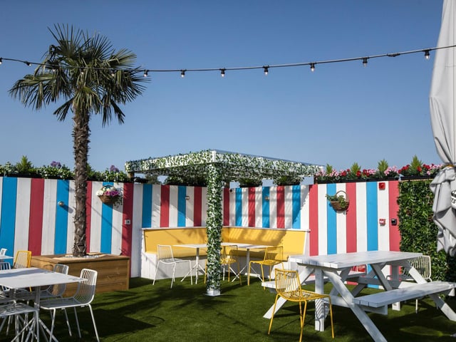 Even if we can't go abroad, the rooftop feels like holiday. Photo: Kirsty Edmonds.