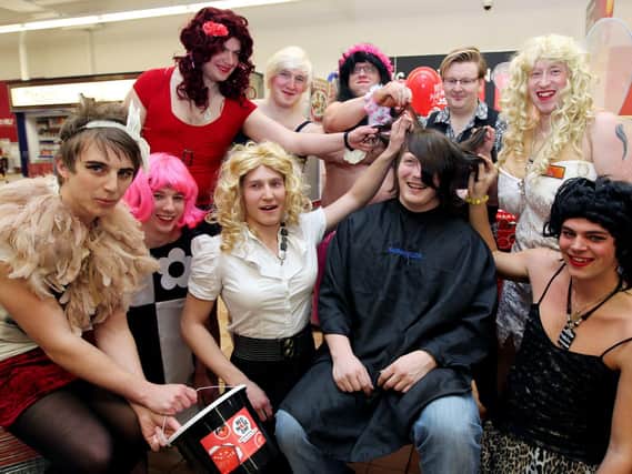 Aiden Cunningham had his head shaved by Chris Pascoe with 'Miss Sainsbury's' contestants in 2011.