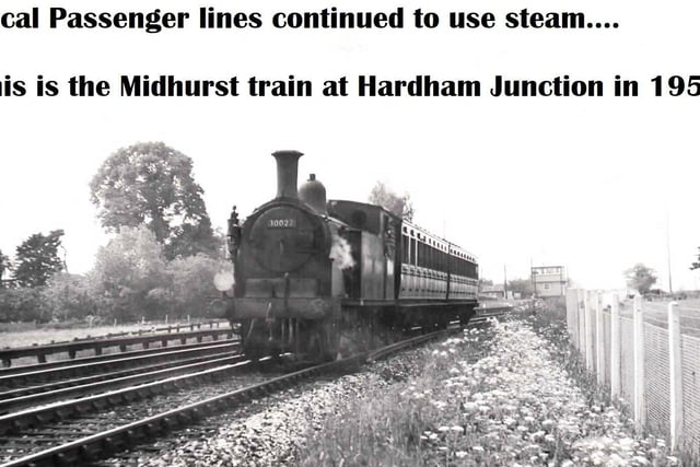Midhurst line passenger train at Hardham junction SUS-200916-091036001
