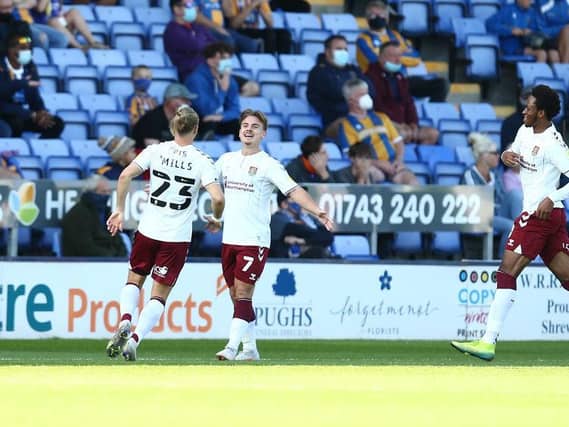 Sam Hoskins celebrates the winning goal