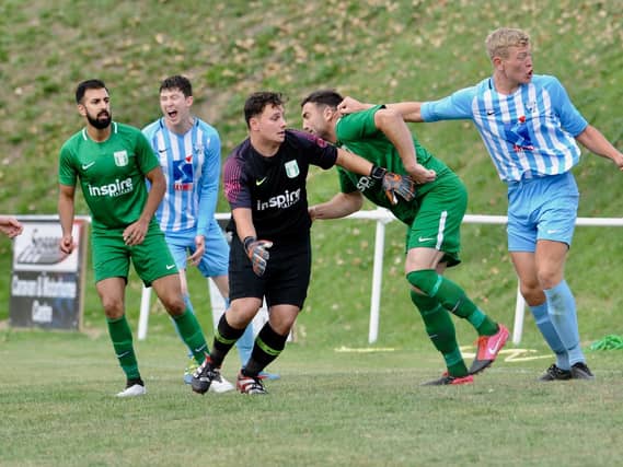 Action and goal celebrations from Worthing United's 5-4 win over Greenways / Picture: Stephen Goodger