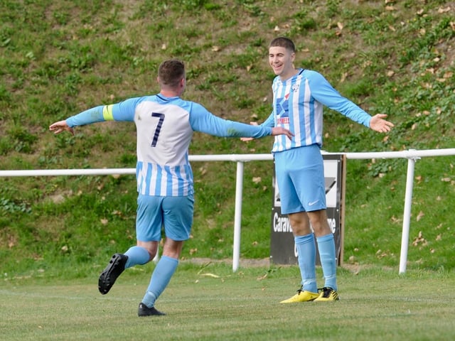 Action and goal celebrations from Worthing United's 5-4 win over Greenways / Picture: Stephen Goodger