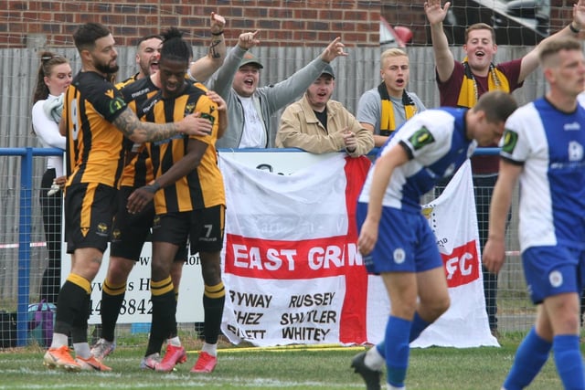 East Grinstead players and fans celebrate