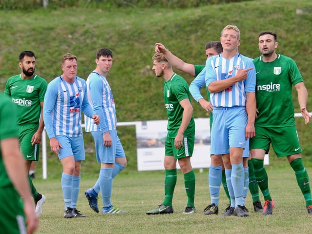 Action and goal celebrations from Worthing United's 5-4 win over Greenways / Picture: Stephen Goodger