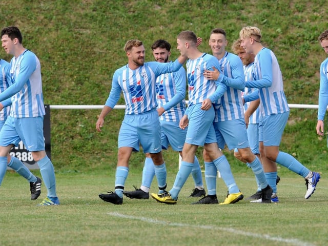 Action and goal celebrations from Worthing United's 5-4 win over Greenways / Picture: Stephen Goodger