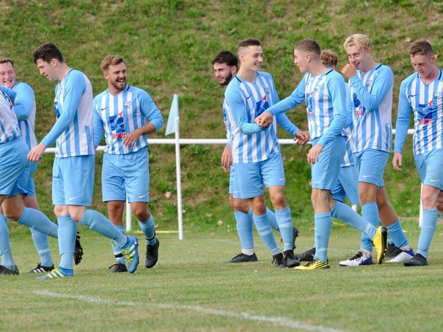 Action and goal celebrations from Worthing United's 5-4 win over Greenways / Picture: Stephen Goodger