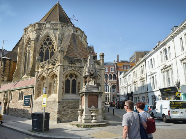 File: Trinity Triangle in Hastings
Holy Trinity and Trinity Street to the right SUS-200921-093434001