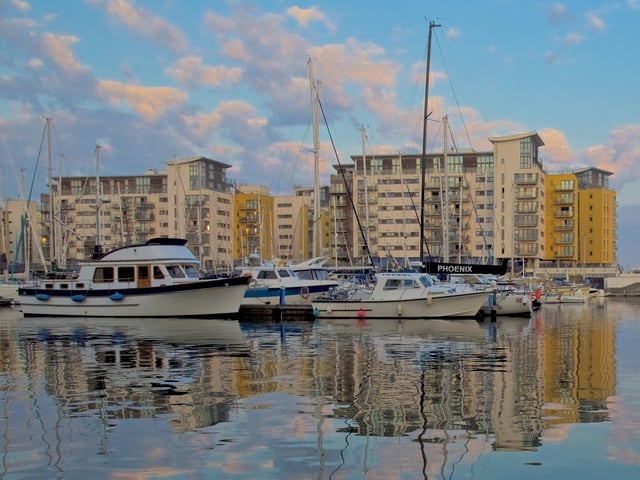 Sunset at Sovereign Harbour, by Martin Rumary. " It was a beautiful evening and as the sun was setting, it created lovely reflections in the water," he said. SUS-200923-103110001