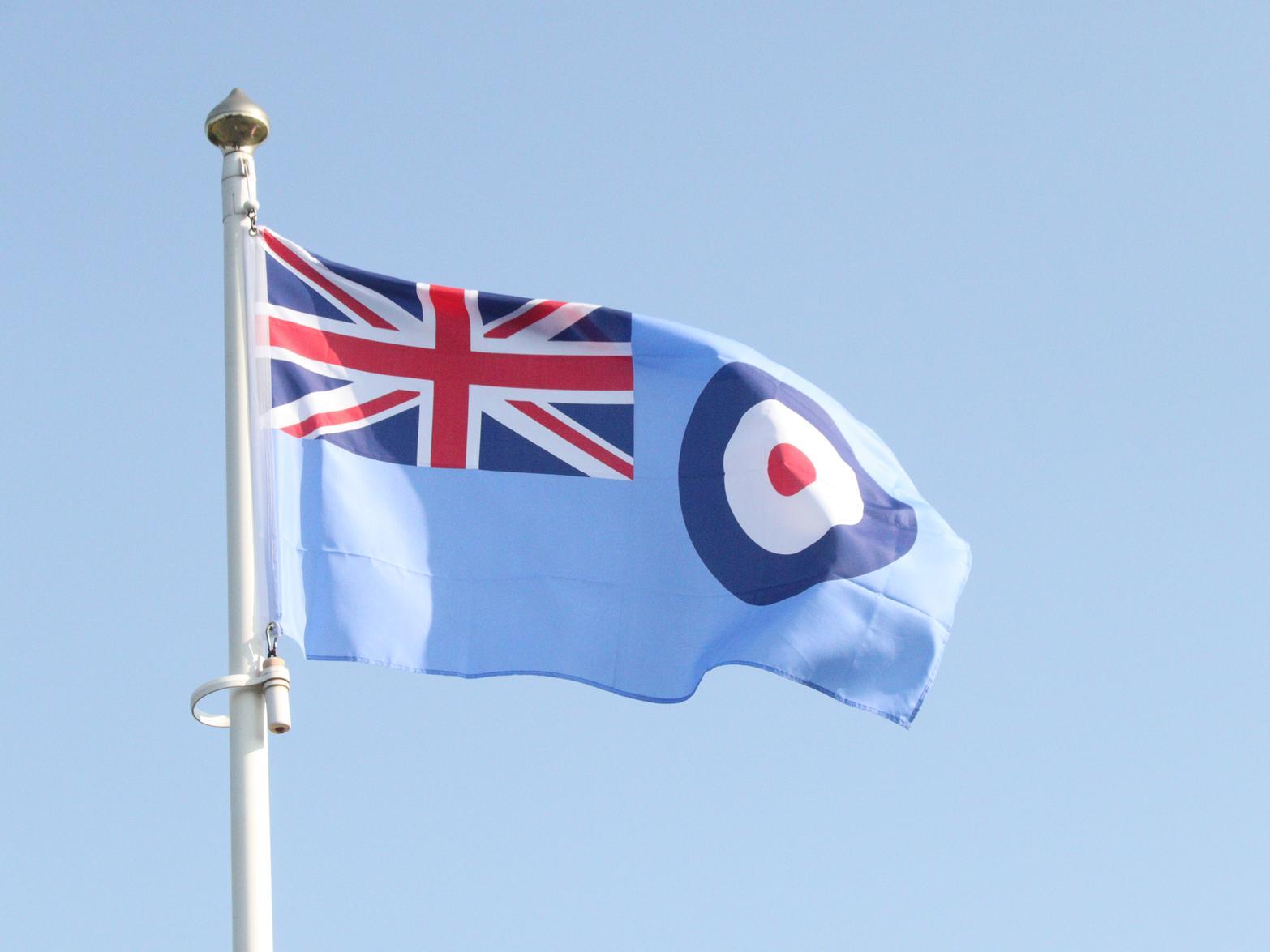 The RAF Ensign flag flying at Hall Park in Rushden