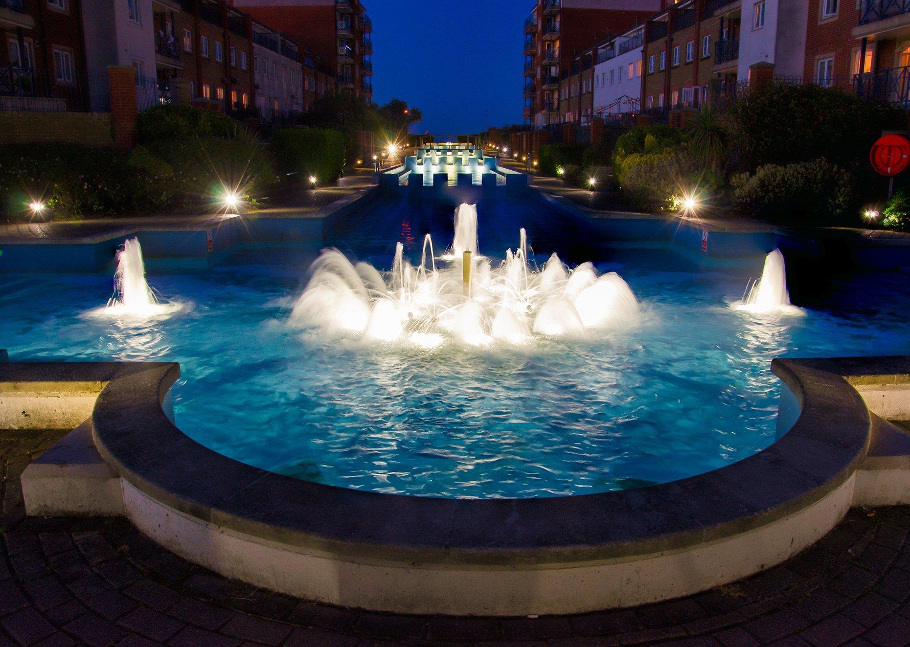 Ralph Davies took this stunning image of the water feature at Sovereign Harbour. The photo is stacked with four images, which were taken with a  Nikon D7000. SUS-200923-100006001
