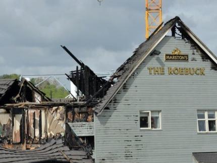 The Roebuck pub just after the fire in September 2019.