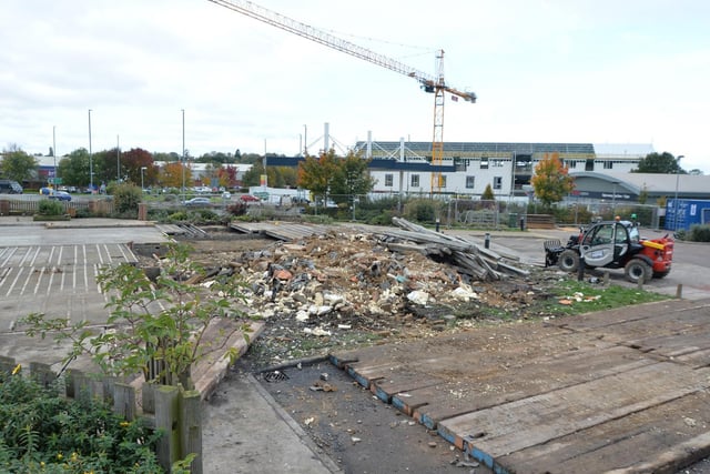 How the site looked just after the fire when the bulldozers cleared the site.