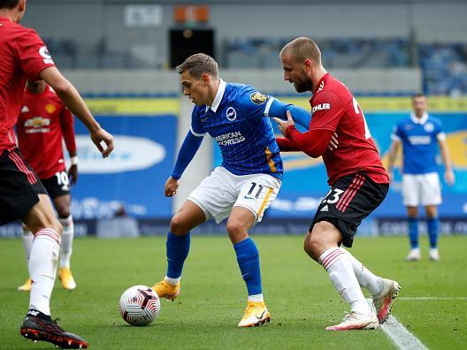 What did Trossard do to deserve such bad luck today? Played very well and smacked the woodwork three times. Another day and he would have been celebrating a hat-trick. Booked for a foul on Luke Shaw that led to United's goal.