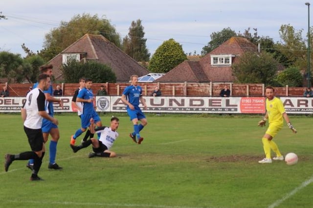 Action from Pagham's 2-1 win over Crawley Down Gatwick / Picture: Roger Smith