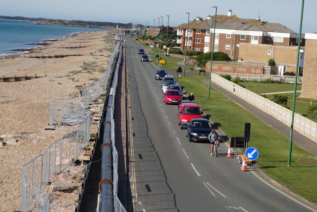 Temporary pipes have been installed along Littlehampton and Rustington seafront while works to inspect and clean a section of sewer in Sea Road are carried out