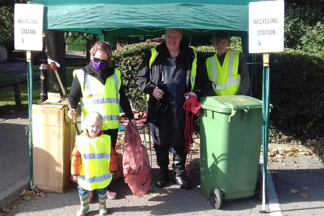 Some of the volunteers who took part in the litter pick