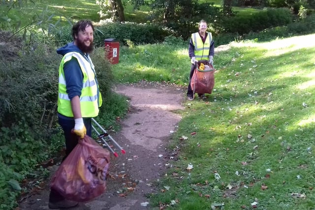 Volunteers gave up their time to help clean up the park