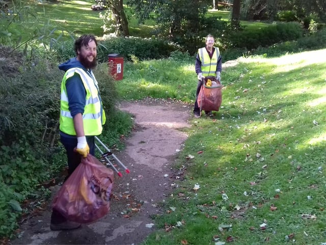 Volunteers gave up their time to help clean up the park